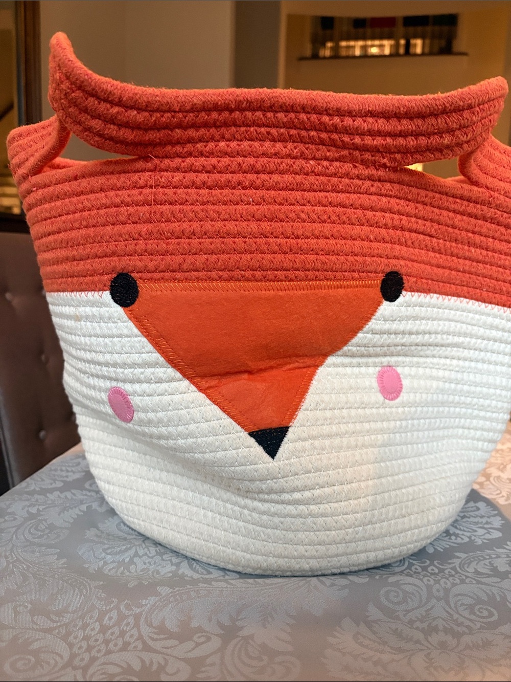 Kids Fox Storage Basket - Orange and White